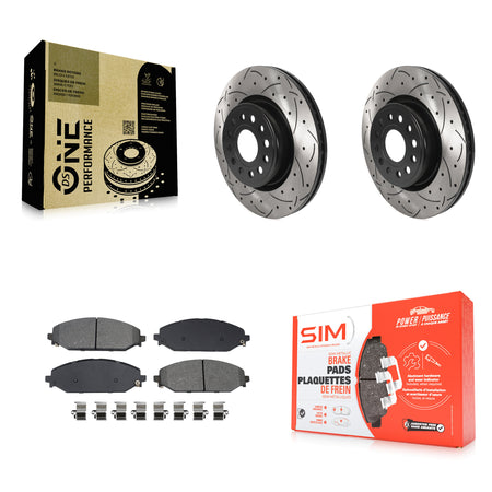 Front Coated Drilled Slotted Disc Brake Rotors And Semi-Metallic Pads Kit For Ram 1500 KDS-100906