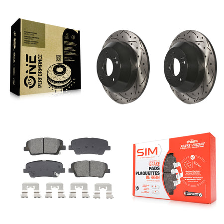Rear Drill Slot Brake Rotors Semi-Metallic Pad Kit For Hyundai Santa Fe Sport Kia Sorento KDS-100957