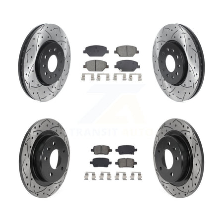 Front Rear Drill Slot Brake Rotor Semi-Metallic Pad Kit For Chevrolet Equinox GMC Terrain KDS-100974