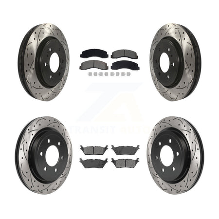 Front Rear Drill Slot Brake Rotor Semi-Metallic Pad Kit For Ford F-150 Expedition Lincoln KDS-100999