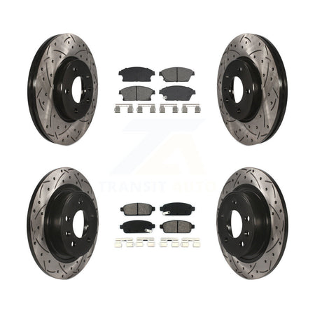 Front Rear Drill Slot Brake Rotors Semi-Metallic Pad Kit For Chevrolet Cruze Buick Verano KDS-101002