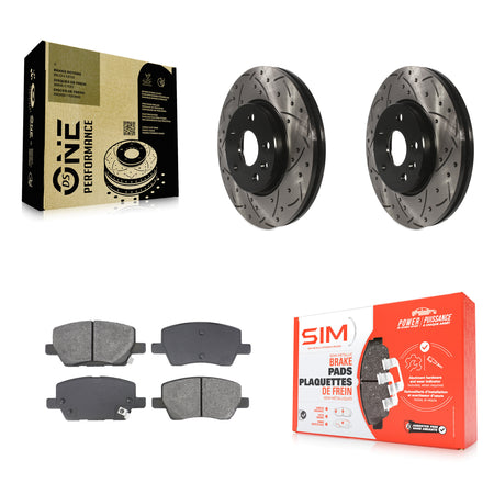 Front Drilled Slot Disc Brake Rotor & Semi-Metallic Pad Kit For 2018-2020 Chevrolet Sonic KDS-101025