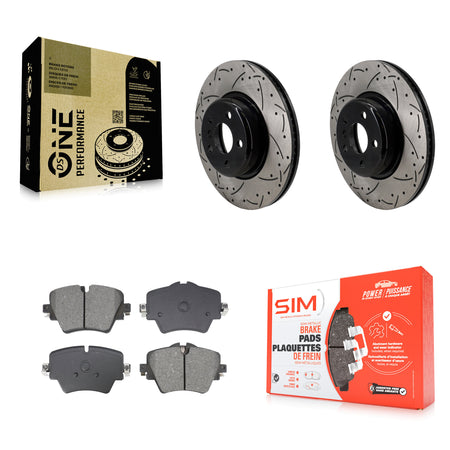 Front Drilled Slot Brake Rotor Semi-Metallic Pad Kit For BMW X3 330i xDrive X4 Z4 430i GR KDS-101055