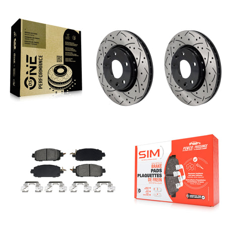 Front Coated Drilled Slot Disc Brake Rotors Semi-Metallic Pad Kit For Nissan Kicks Sentra KDS-101056