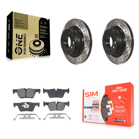 Rear Drill Slot Brake Rotor Semi-Metallic Pad Kit For BMW 230i xDrive 228i 328i 320i 428i KDS-101060