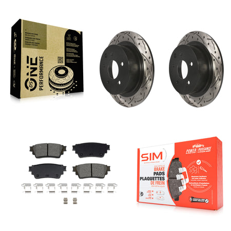 Rear Drilled Slot Disc Brake Rotors Semi-Metallic Pad Kit For 2019-2020 Nissan Altima AWD KDS-101064
