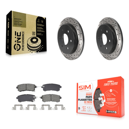 Rear Drill Slot Disc Brake Rotor Semi-Metallic Pad Kit For Nissan Armada With Solid KDS-101070