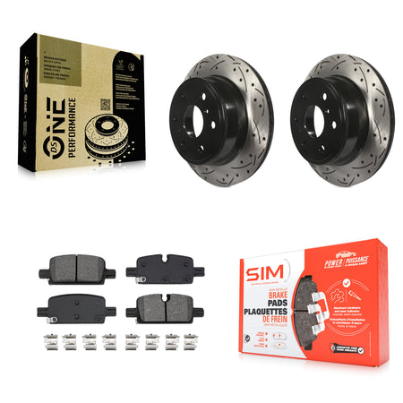 Rear Coated Drilled Slotted Disc Brake Rotors & Semi-Metallic Pad Kit For GMC Sierra 1500 KDS-101077