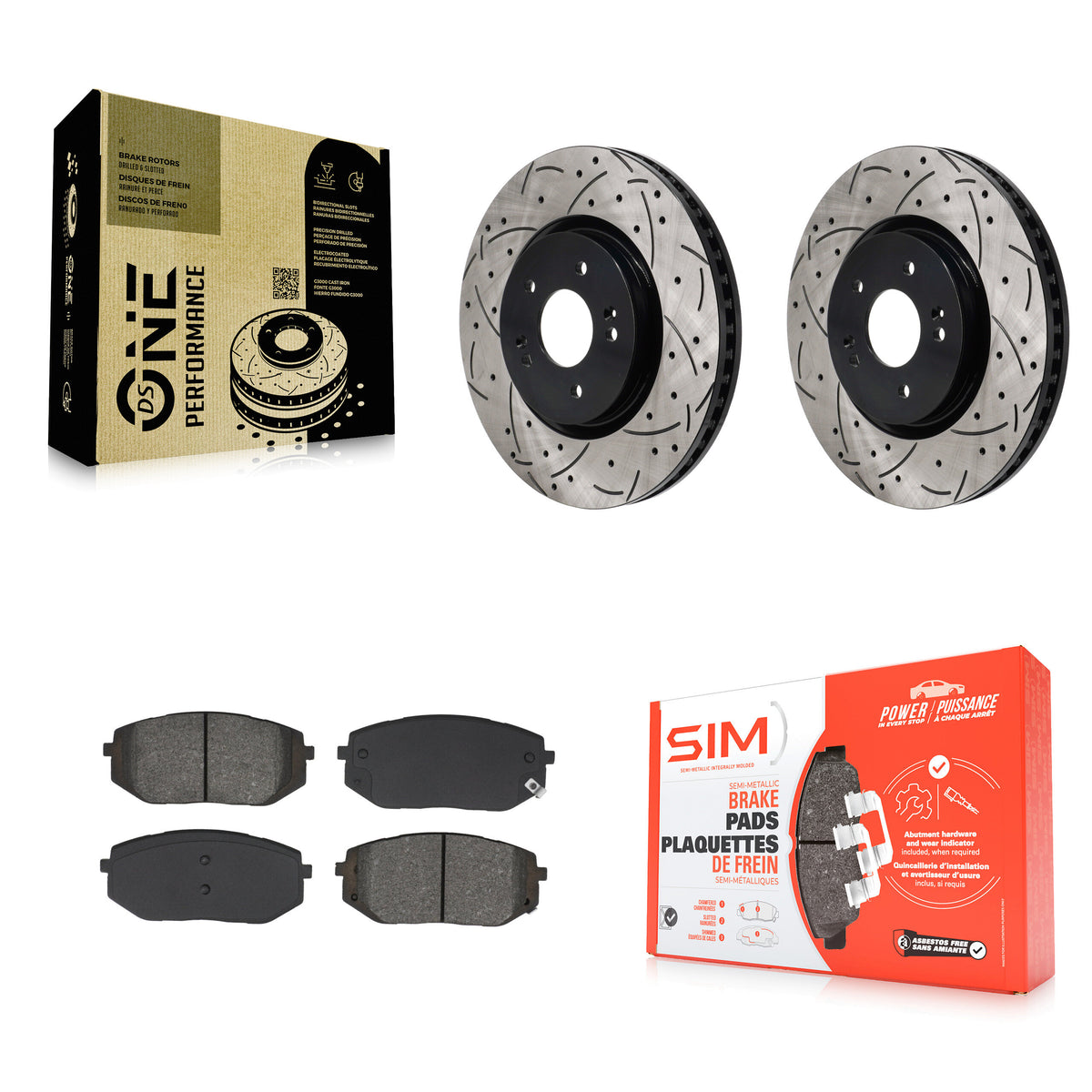 Front Drill Slot Brake Rotors Semi-Metallic Pad Kit For Hyundai Tucson Kia Sportage Ioniq KDS-101116