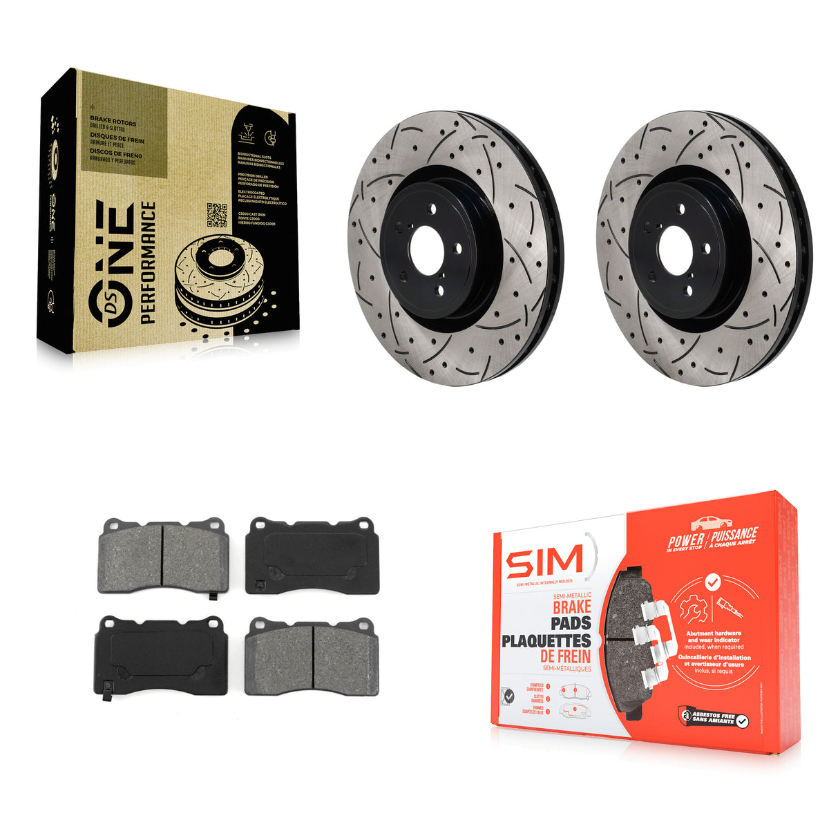 Front Drill Slot Disc Brake Rotors Semi-Metallic Pad Kit For Subaru BRZ Impreza Toyota 86 KDS-101121