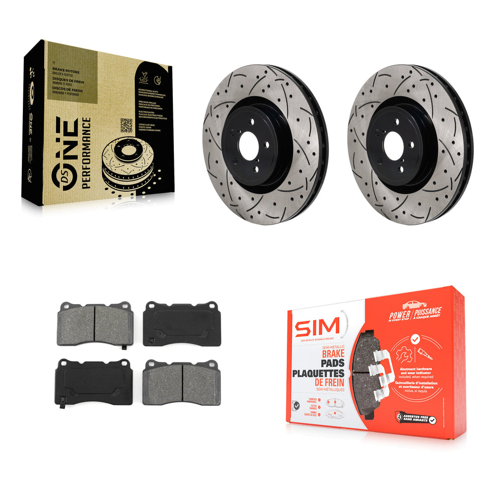 Front Drill Slot Disc Brake Rotors Semi-Metallic Pad Kit For Subaru BRZ Impreza Toyota 86 KDS-101121