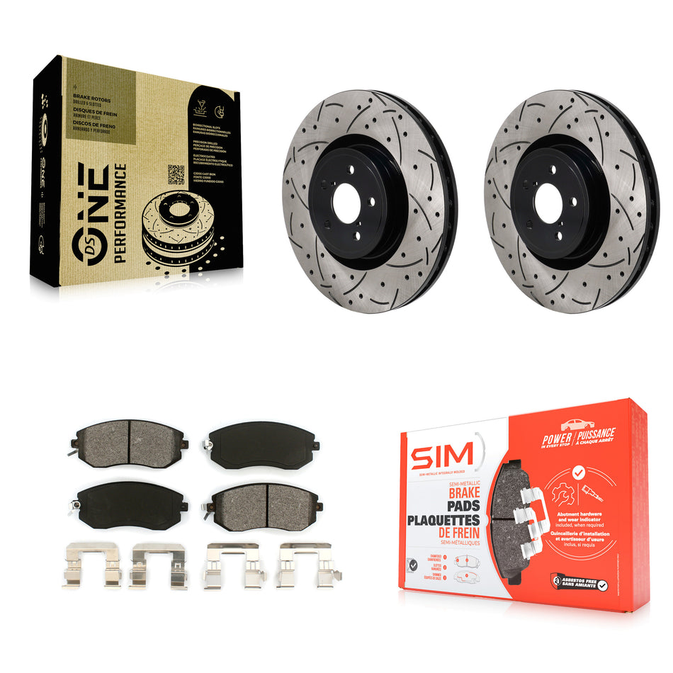 Front Drill Slot Brake Rotors Semi-Metallic Pad Kit For 2019 Toyota 86 With Brembo Brakes KDS-101122