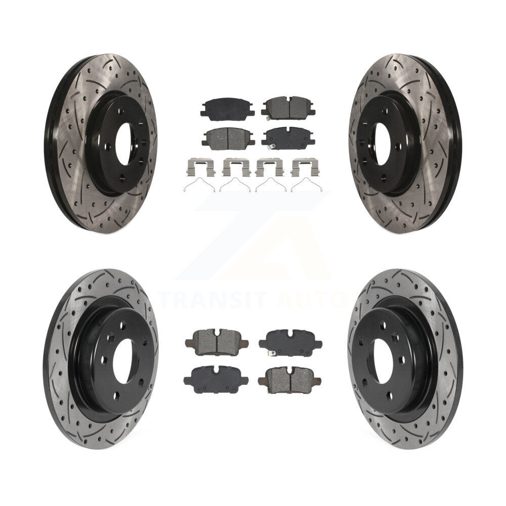 Front Rear Drill Slot Brake Rotor Semi-Metallic Pad Kit For Chevrolet Equinox GMC Terrain KDS-101128