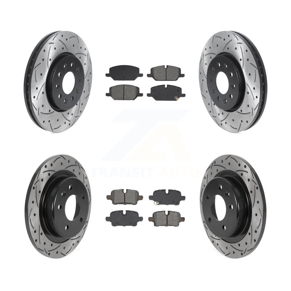 Front Rear Drill Slot Brake Rotor Semi-Metallic Pad Kit For Chevrolet Equinox GMC Terrain KDS-101129