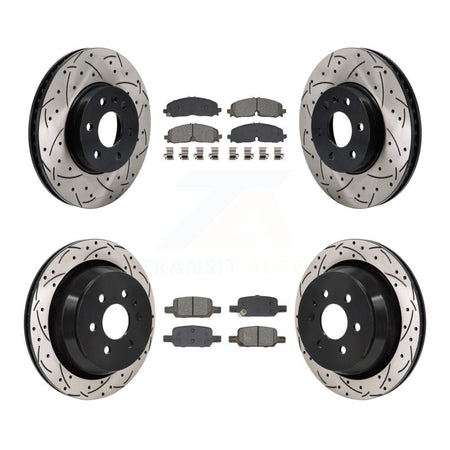 Front Rear Drill Slot Brake Rotor Semi-Metallic Pad Kit For Chevrolet Colorado GMC Canyon KDS-101138