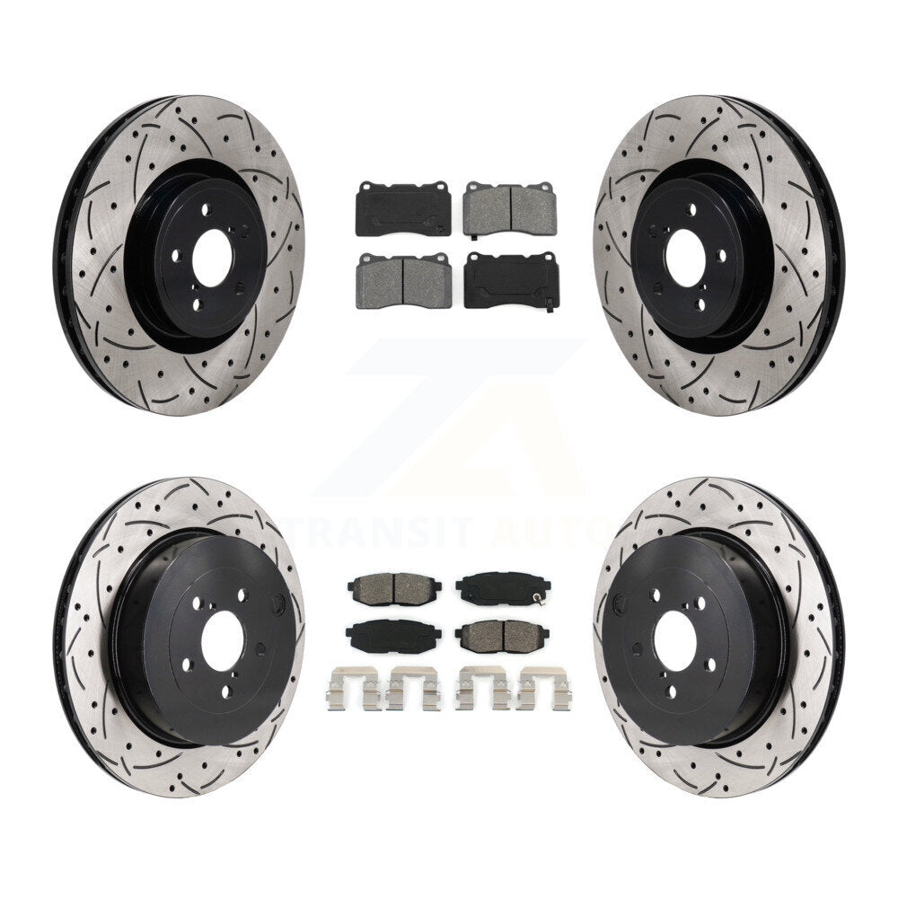 Front Rear Drill Slot Brake Rotor Semi-Metallic Pad Kit For Subaru BRZ With Brembo Brakes KDS-101146