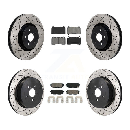 Front Rear Drill Slot Brake Rotor Semi-Metallic Pad Kit For Subaru BRZ With Brembo Brakes KDS-101146