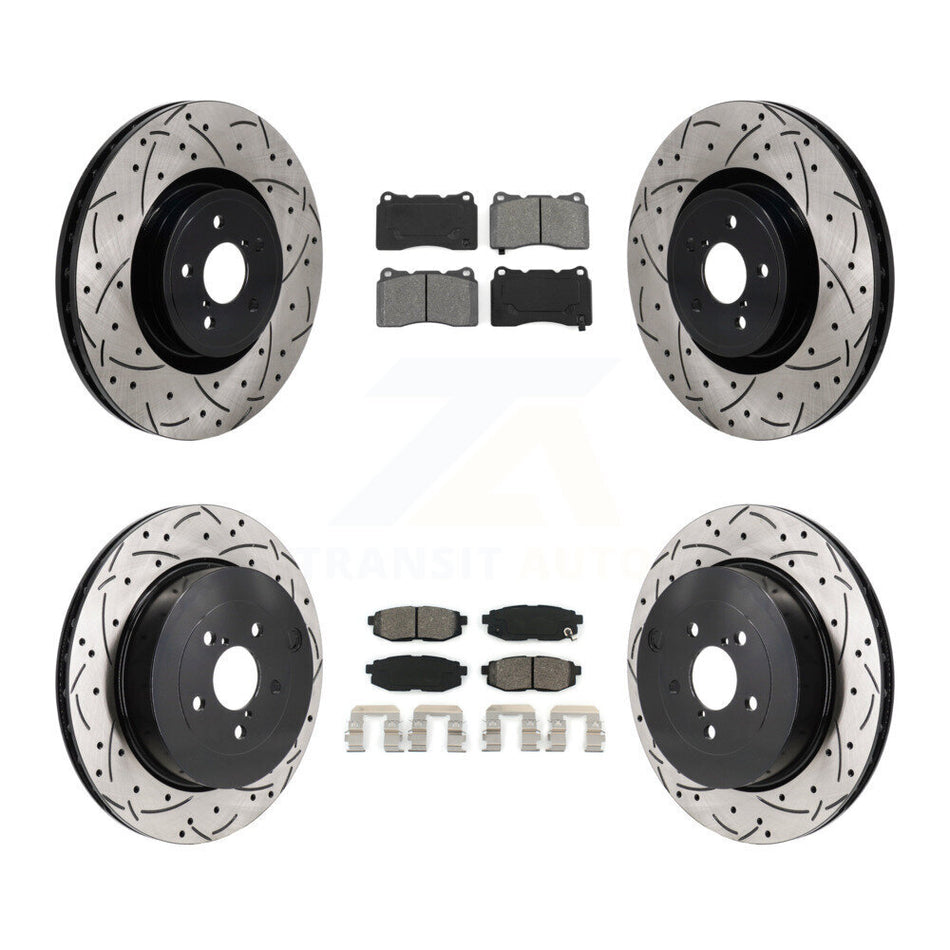 Front Rear Drill Slot Brake Rotor Semi-Metallic Pad Kit For Subaru BRZ With Brembo Brakes KDS-101146