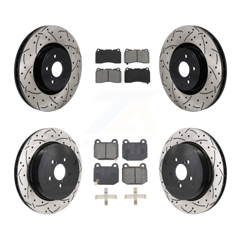 Front Rear Drilled Slot Disc Brake Rotor & Semi-Metallic Pad Kit For Subaru BRZ Toyota 86 KDS-101147