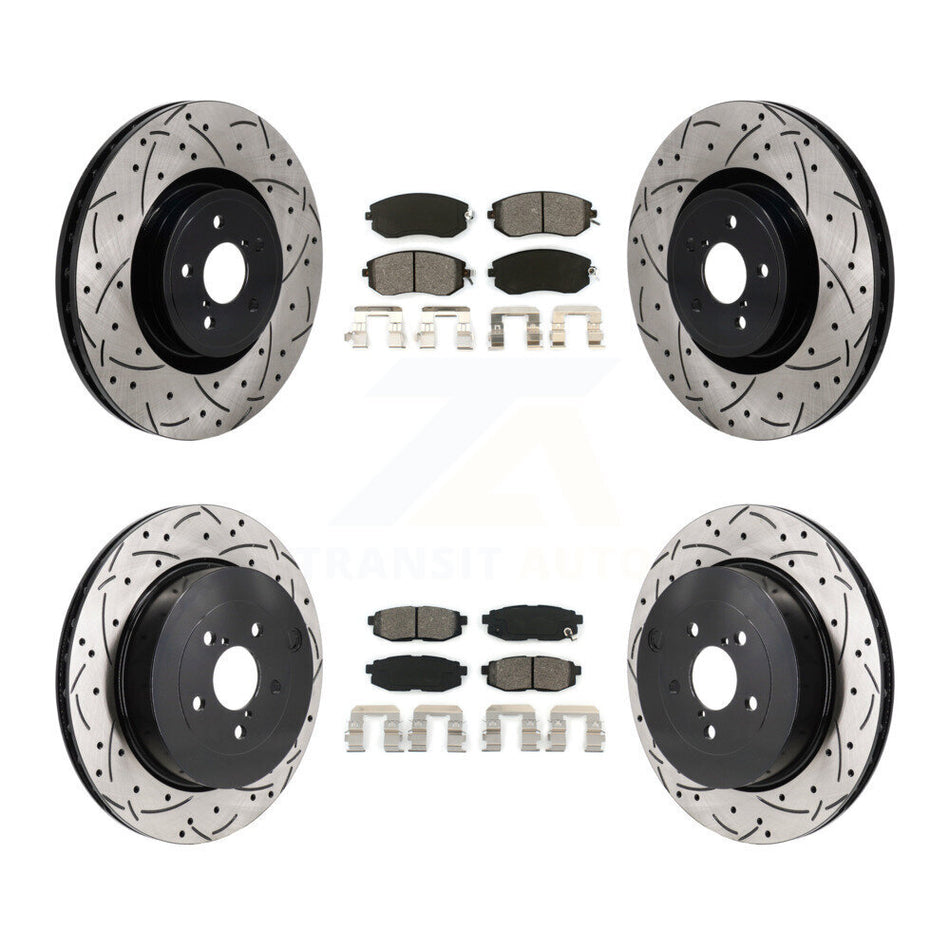 Front Rear Drill Slot Brake Rotors Semi-Metallic Pad Kit For Toyota 86 With Brembo Brakes KDS-101148