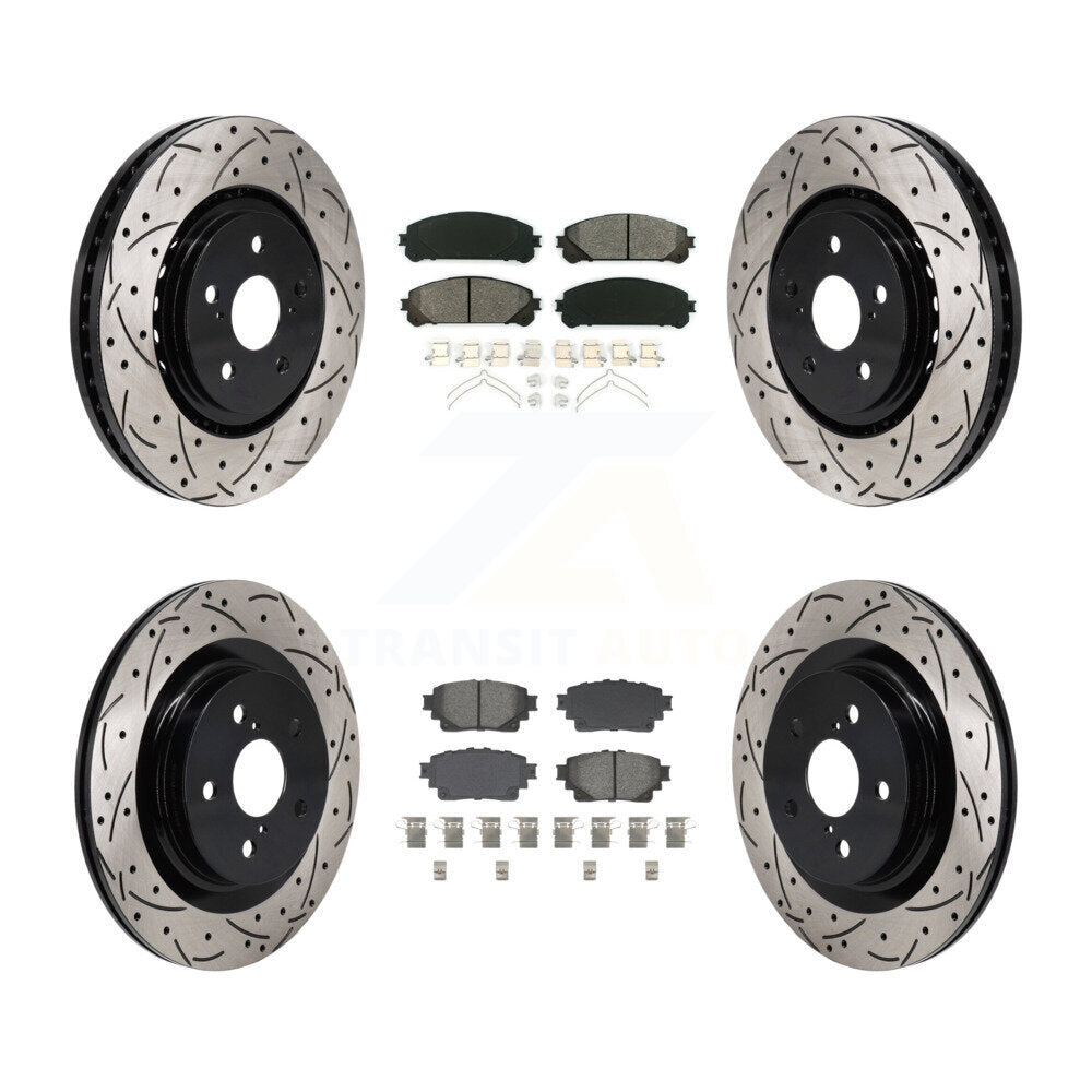Front Rear Drill Slot Brake Rotor Semi-Metallic Pad Kit For Toyota Sienna RAV4 Prime bZ4X KDS-101157