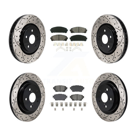 Front Rear Drill Slot Brake Rotor Semi-Metallic Pad Kit For Toyota Sienna RAV4 Prime bZ4X KDS-101157