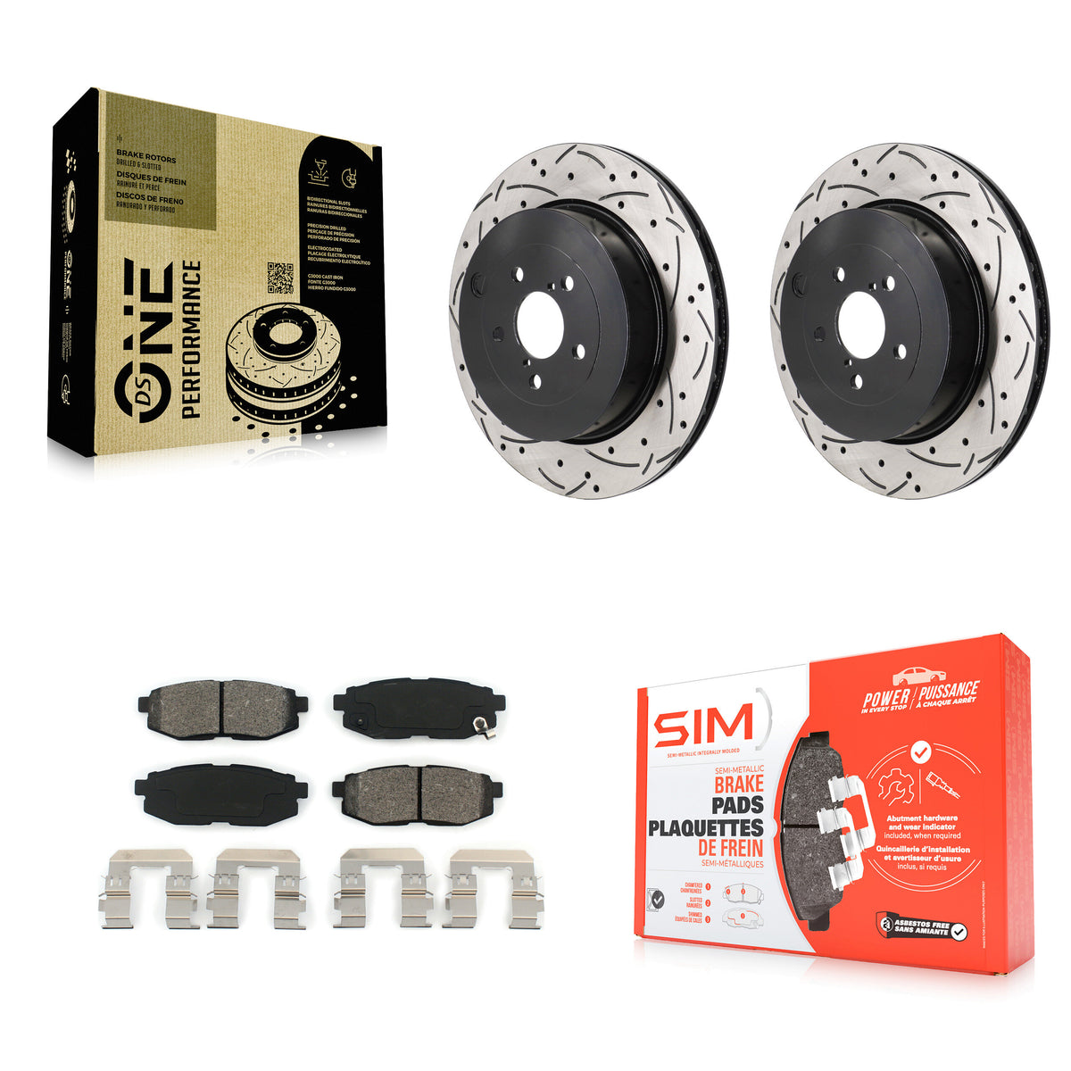 Rear Coated Drilled Slot Disc Brake Rotors Semi-Metallic Pad Kit For Subaru BRZ Toyota 86 KDS-101189