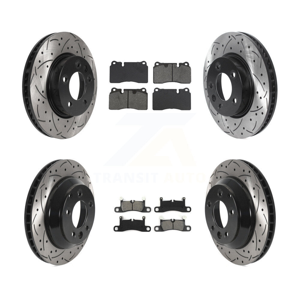 Front Rear Disc Brake Rotors And Semi-Metallic Pads Kit (6Pc) For Volkswagen Touareg KDS-101191