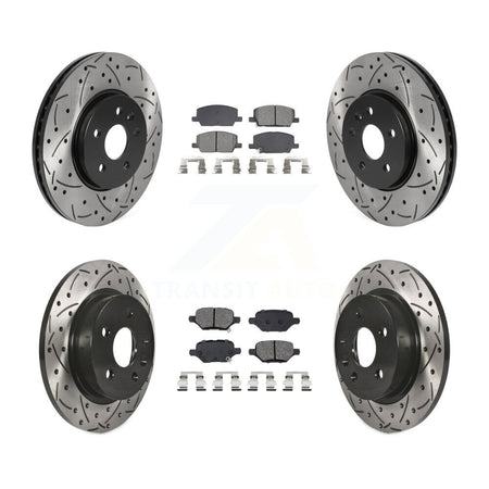 Front Rear Drilled Slot Brake Rotor Semi-Metallic Pad Kit For Buick Encore Chevrolet Trax KDS-101197