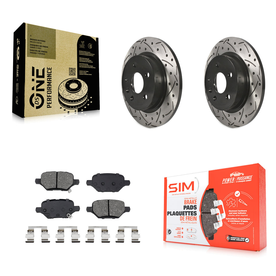 Rear Drilled Slot Disc Brake Rotors Semi-Metallic Pad Kit For Buick Encore Chevrolet Trax KDS-101204