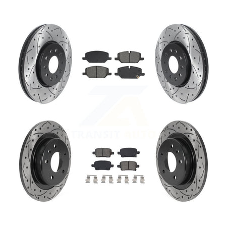 Front Rear Drilled Slot Brake Rotor Semi-Metallic Pad Kit For 2020 Chevrolet Equinox 2.0L KDS-101570