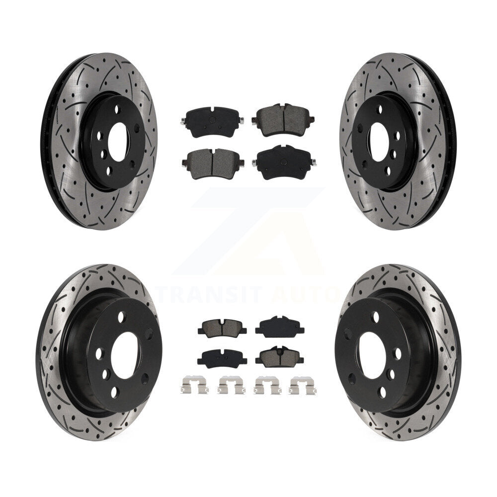 Front Rear Drill Slot Brake Rotor Semi-Metallic Pad Kit For Mini Cooper S with GAS engine KDS-101572