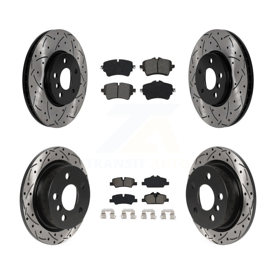 Front Rear Drill Slot Brake Rotor Semi-Metallic Pad Kit For Mini Cooper S with GAS engine KDS-101572