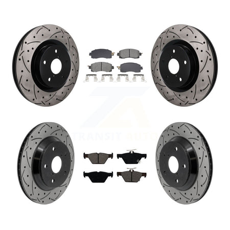 Front Rear Drilled Slot Brake Rotor & Semi-Metallic Pad Kit For Subaru Forester Crosstrek KDS-101589