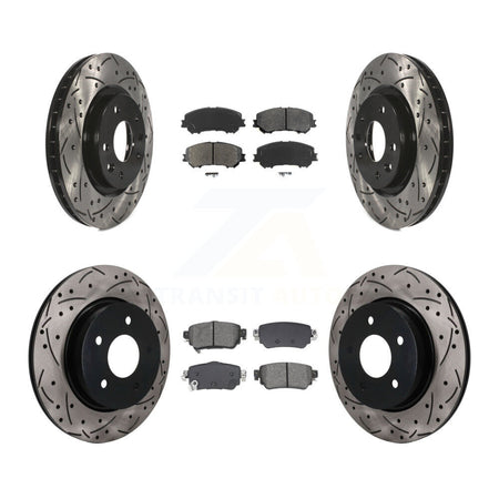 Front Rear Drilled Slot Brake Rotors Semi-Metallic Pad Kit For Nissan Rogue Sport Qashqai KDS-101610