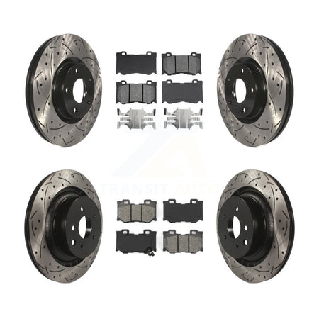 Front Rear Drilled Slot Brake Rotors Semi-Metallic Pad Kit For 2009-2013 INFINITI G37 AWD KDS-101616