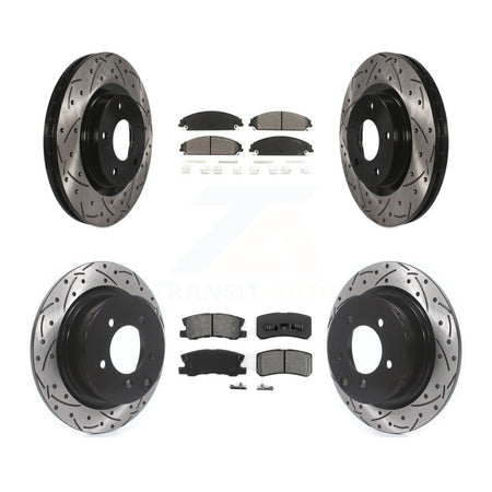 Front Rear Drill Slot Brake Rotor Semi-Metallic Pad Kit For 2008-2009 Dodge Caliber SRT-4 KDS-101630