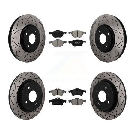 Front Rear Drilled Slot Brake Rotor Semi-Metallic Pad Kit For 2018-2022 Ford EcoSport AWD KDS-101643