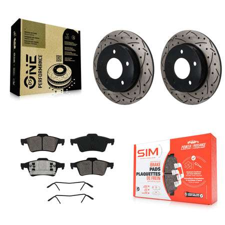 Rear Coated Drill Slot Disc Brake Rotors Semi-Metallic Pad Kit For 2004-2005 Mazda 3 2.0L KDS-101656
