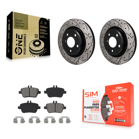 Rear Drilled Slot Brake Rotors Semi-Metallic Pad Kit For Mercedes-Benz GLA250 CLA250 QX30 KDS-101657