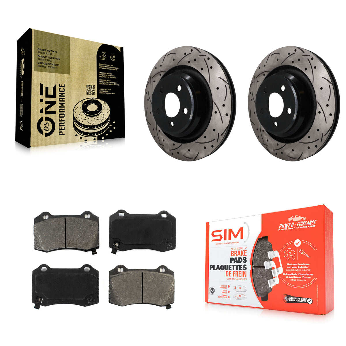 Rear Drilled Slot Brake Rotor Semi-Metallic Pad Kit For Dodge Charger Chrysler 300 Magnum KDS-101658