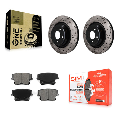 Rear Coated Drilled Slotted Disc Brake Rotors And Semi-Metallic Pad Kit For Dodge Charger KDS-101659