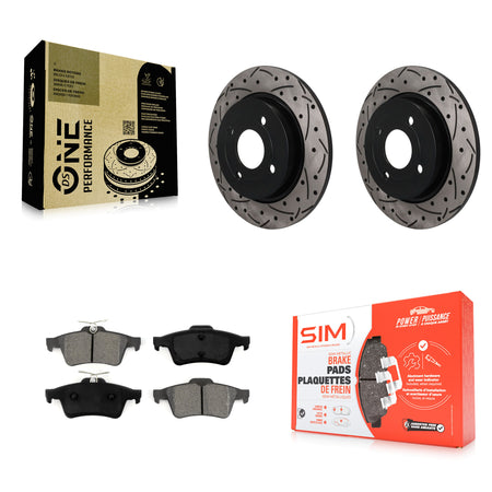 Rear Drilled Slot Disc Brake Rotors Semi-Metallic Pad Kit For 2018-2022 Ford EcoSport AWD KDS-101665