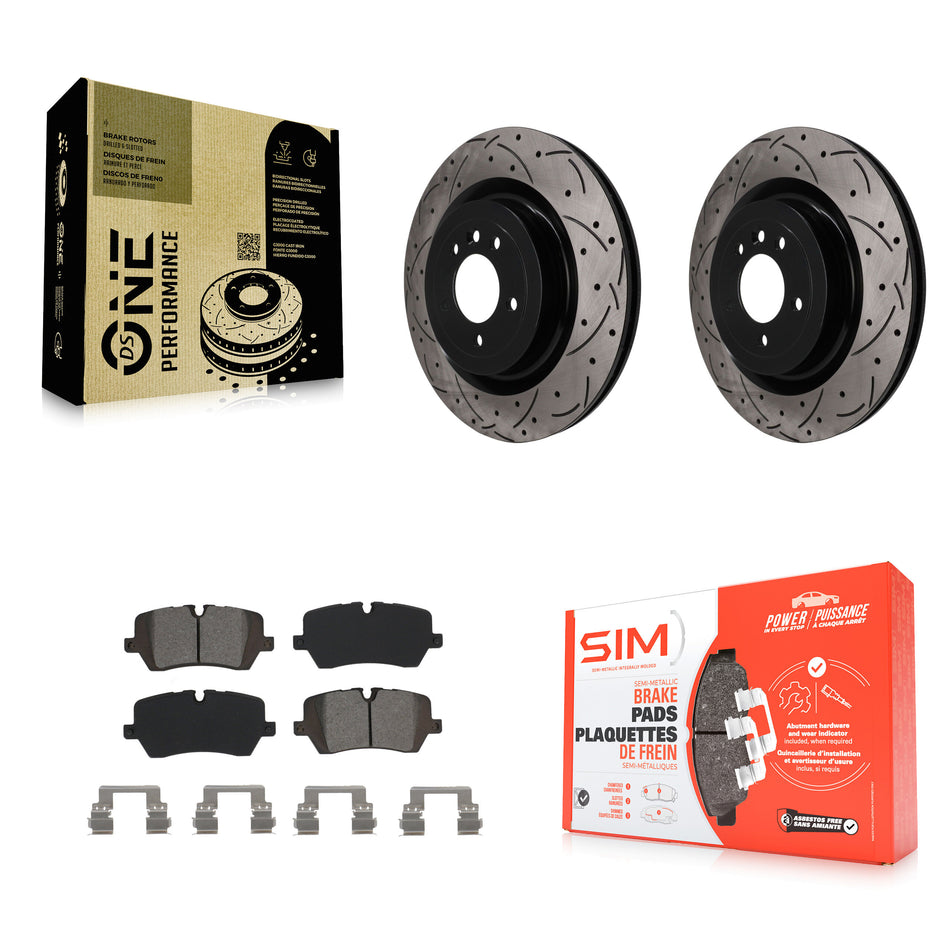 Rear Drill Slot Brake Rotor Semi-Metallic Pad Kit For Land Rover Range Sport Defender 110 KDS-101669