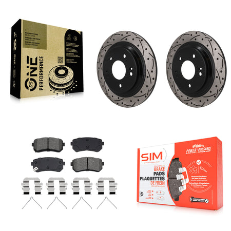 Rear Coated Drill Slot Disc Brake Rotor Semi-Metallic Pad Kit For Hyundai Kona Kia Seltos KDS-101679