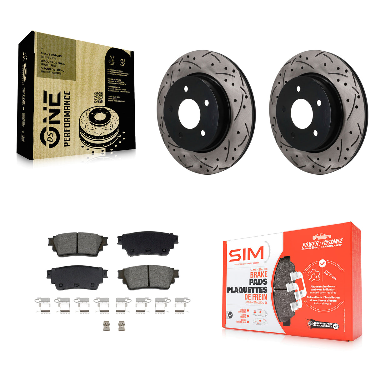 Rear Coated Drilled Slotted Disc Brake Rotors And Semi-Metallic Pads Kit For Nissan Rogue KDS-101692