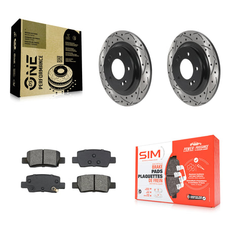 Rear Coated Drilled Slotted Disc Brake Rotors And Semi-Metallic Pads Kit For Hyundai Kona KDS-101803