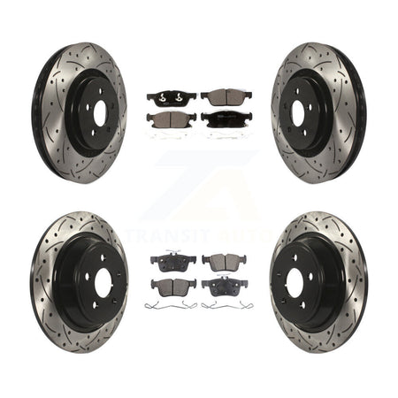 Front Rear Drill Slot Brake Rotor Ceramic Pad Kit For Ford Fusion Lincoln MKZ Continental KDT-100587