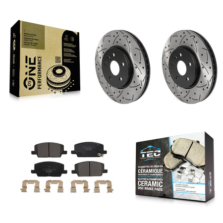 Front Coated Drill Slot Disc Brake Rotors Ceramic Pad Kit For Buick Encore Chevrolet Trax KDT-100759