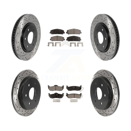 Front Rear Drilled Slot Brake Rotor Ceramic Pad Kit For Nissan TITAN Armada INFINITI QX56 KDT-100852